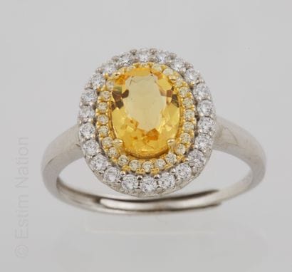 BAGUE CITRINE
Ring in silver 925/°° and gilded...
