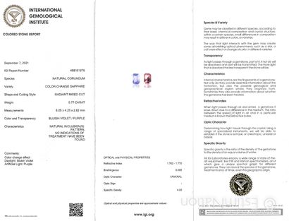 SAPHIR SUR PAPIER ET CERTIFICAT
Un saphir...