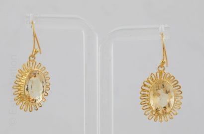 BOUCLES D'OREILLES CITRINE
Pair of 925 gold-plated...