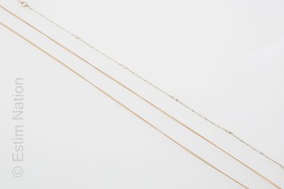 CHAÎNES 
Two 18K (750°/00) gold chain elements,...