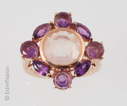BAGUE QUARTZ
Ring made of 925°/00 pink vermeil...