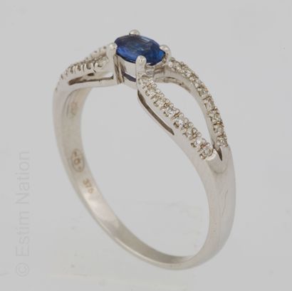 BAGUE OR, SAPHIR ET DIAMANTS
Ring in white...