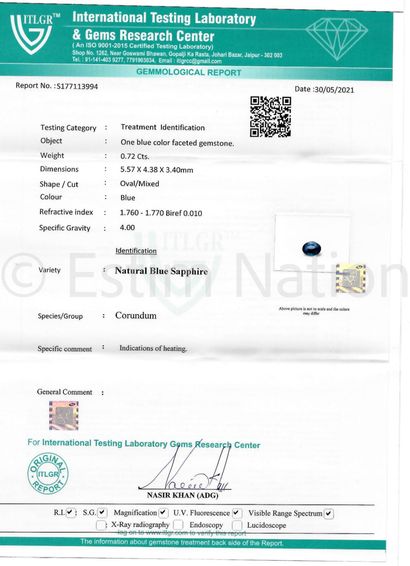 SAPHIR SUR PAPIER AVEC CERTIFICAT
Un saphir...