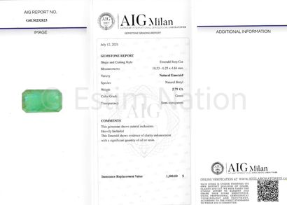 EMERAUDE SUR PAPIER AVEC CERTIFICATS
Une...