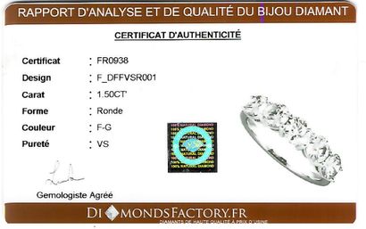 BAGUE OR DIAMANTS
Garter ring in 18K (750°/00)...