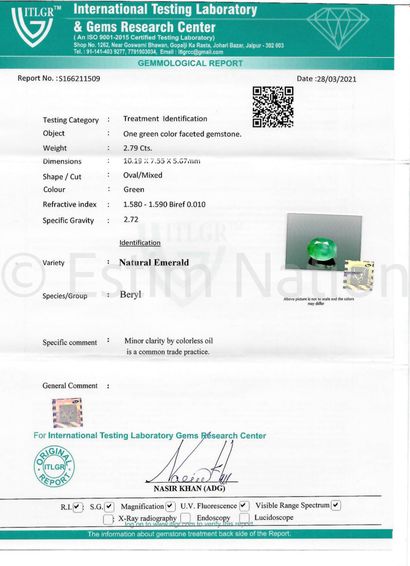 EMERAUDE SUR PAPIER AVEC CERTIFICAT
An emerald...