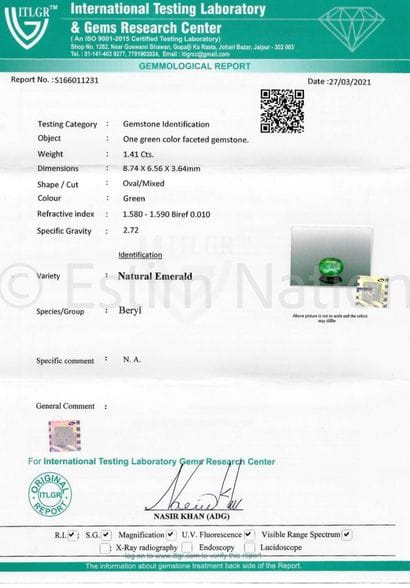 EMERAUDE SUR PAPIER AVEC CERTIFICAT
Une émeraude...