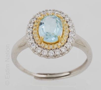 BAGUE TOPAZE
Ring in silver 925/°° and gilded...