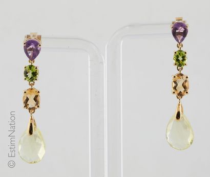 PENDANTS D'OREILLES VERMEIL, AMÉTHYSTES,...