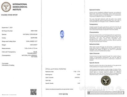 SAPHIR SUR PAPIER ET CERTIFICAT
Un saphir...