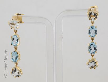 PENDANTS D'OREILLES VERMEIL TOPAZE ET AIGUE...