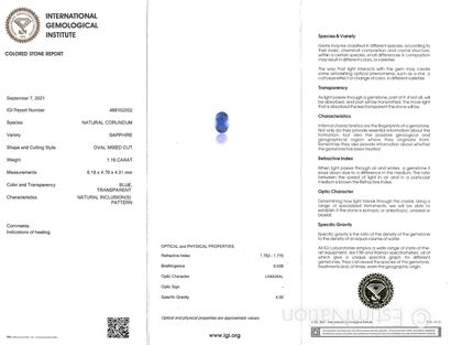 SAPHIR SUR PAPIER ET CERTIFICAT
Un saphir...