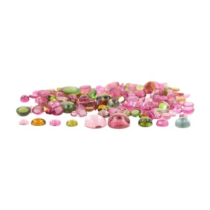 CENT QUARANTE HUIT TOURMALINES DE COULEURS...