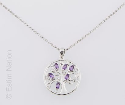 CHAINE ET PENDENTIF ARGENT ET AMÉTHYSTES
Silver...