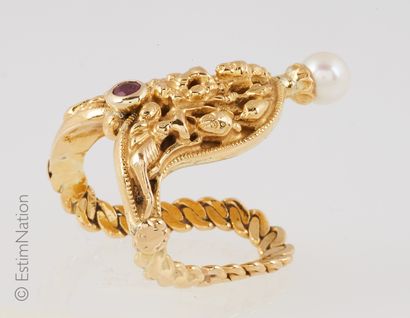 BAGUE OR PERLE
Ring centered on a deity from...