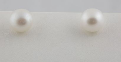 BOUCLES D'OREILLES PERLES
Pair of silver...