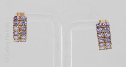 BOUCLES D'OREILLES VERMEIL ET TSAVORITES
Pair...