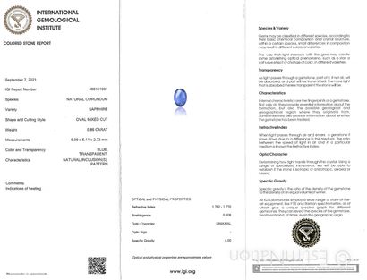 SAPHIR SUR PAPIER ET CERTIFICAT
Un saphir...