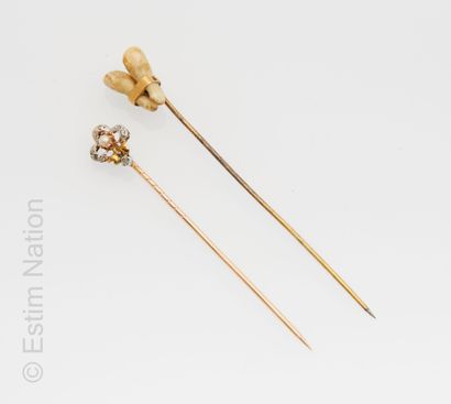 EPINGLES
Two jabot pins :circa 1890 : one...