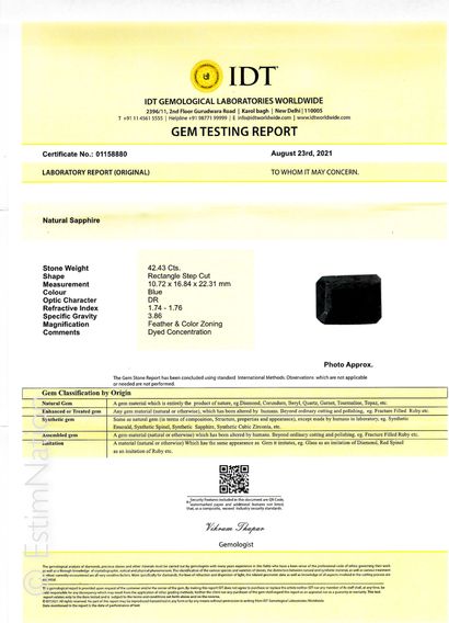 RACINE DE SAPHIR SUR PAPIER ET CERTIFICAT
Une...