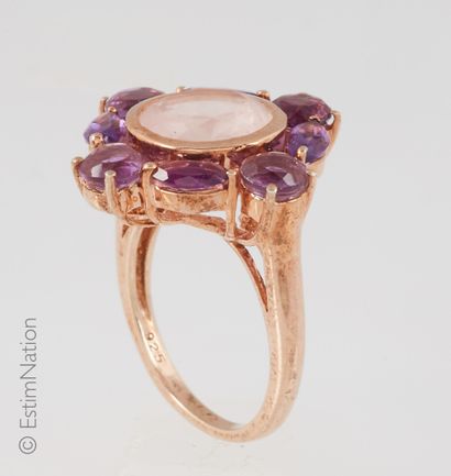 BAGUE QUARTZ
Ring made of 925°/00 pink vermeil...