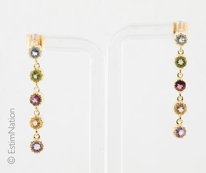 PENDANTS D'OREILLES VERMEIL ET PIERRES FINES...