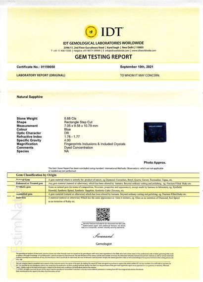 RACINE DE SAPHIR ET CERTIFICAT
Une racine...