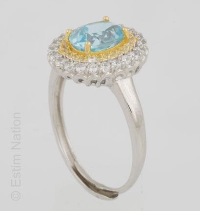 BAGUE TOPAZE
Ring in silver 925/°° and gilded...
