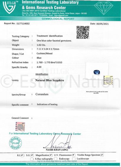 SAPHIR SUR PAPIER AVEC CERTIFICAT
Un saphir...