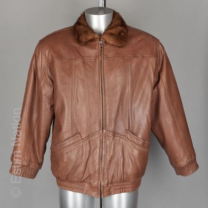 ANONYME Vintage 
BLOUSON PELISSE en cuir...