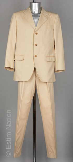 LANVIN
COSTUME en gabardine de coton beige,...