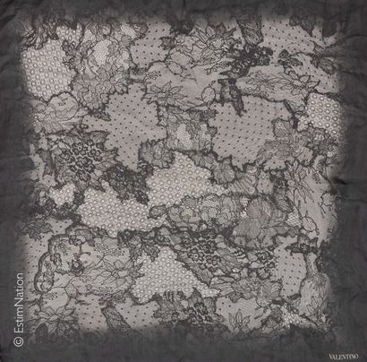 VALENTINO
Silk chiffon square with lace print...