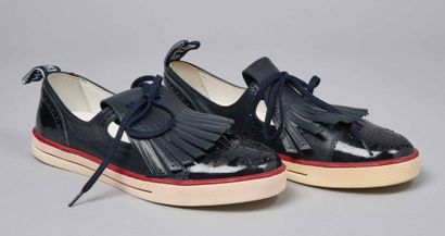 CHANEL
PAIR OF SHOES in ink calf, patent...