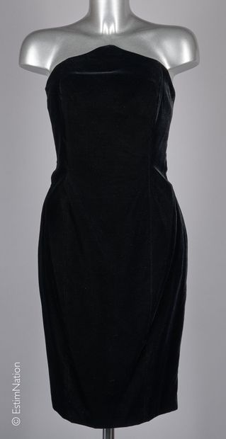 NATAN VINTAGE
ROBE BUSTIER en velours noir,...