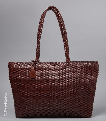 MULBERRY
Chocolate woven leather CABAS, canvas...