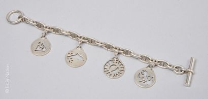 HERMES
BRACELET in silver with anchor chain...