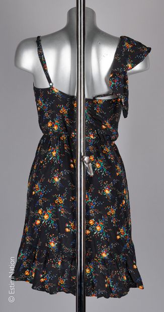 SANDRO
ROBE en viscose noire imprimée de...