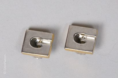 GIVENCHY, ANONYME
Pair of square silver plated...