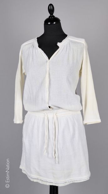 BASH
ROBE en coton blanc, taille coulissée...