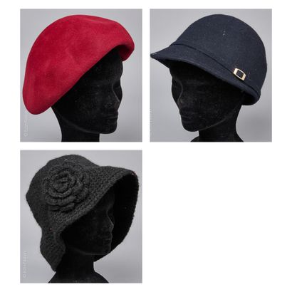 MARIE MERCIE, ANONYME
BERET in burgundy felt,...