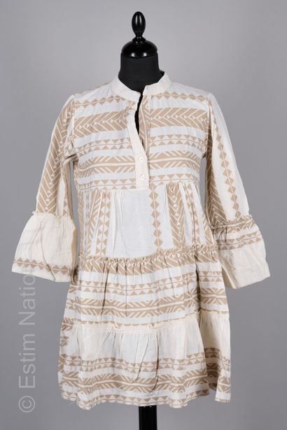 JOHANNA
MINI ROBE en coton tissé beige et...