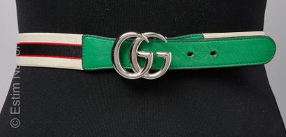 GUCCI
CEINTURE élastique et cuir vert, boucle...