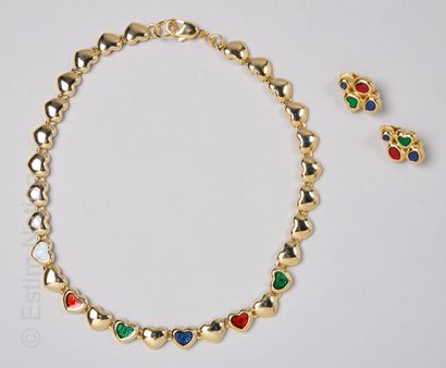Demi parure composée d'un collier ras du...