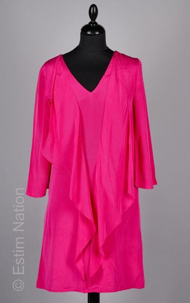 NATAN
ROBE en soie fuchsia volantée sur le...