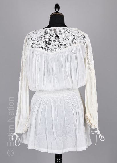 BERENICE
MINI ROBE en coton plissé et macramé...