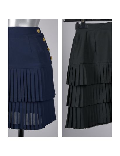 MAUD DEFOSSEZ VINTAGE
DEUX JUPES en polyester...