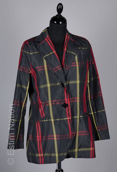 MOSCHINO
VESTE en taffetas de soie noir figurant...