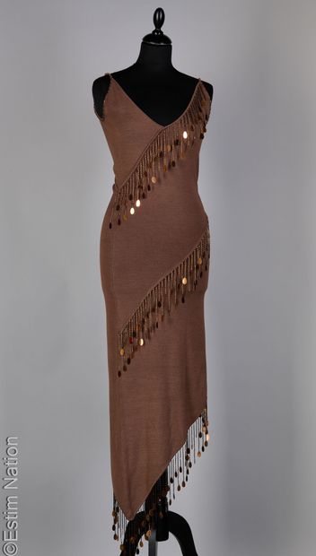 BISOU BISOU
DRESS in chocolate stretch silk...