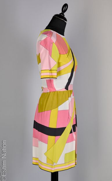 EMILIO PUCCI CIRCA 1960
SILK DRESS with pink...