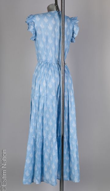 MAJE
Dress in blue cotton voile printed with...
